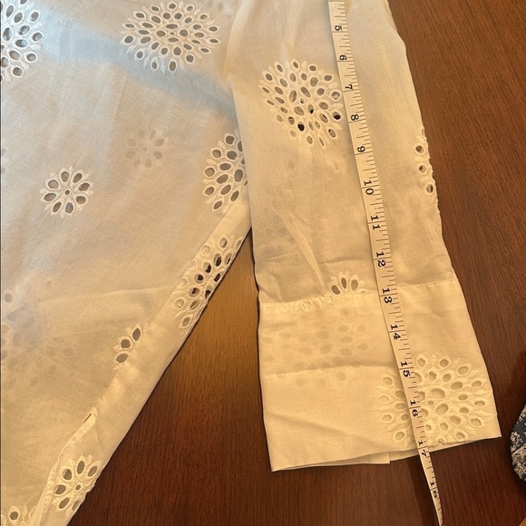 ZARA White Eyelet Blouse & Shorts Set Embroidered Summer Outfit - Picture 13 of 15